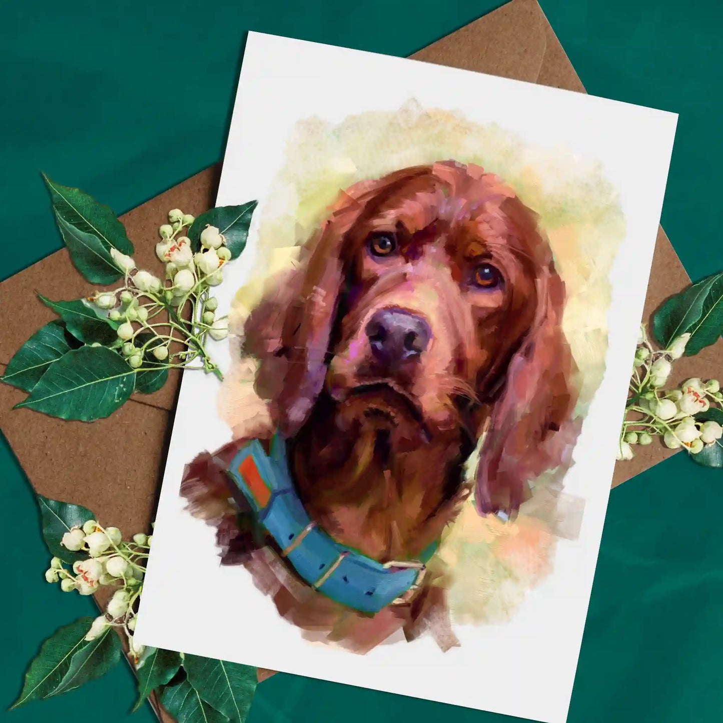 Irish Red Setter | Animal Print | Greetings Card