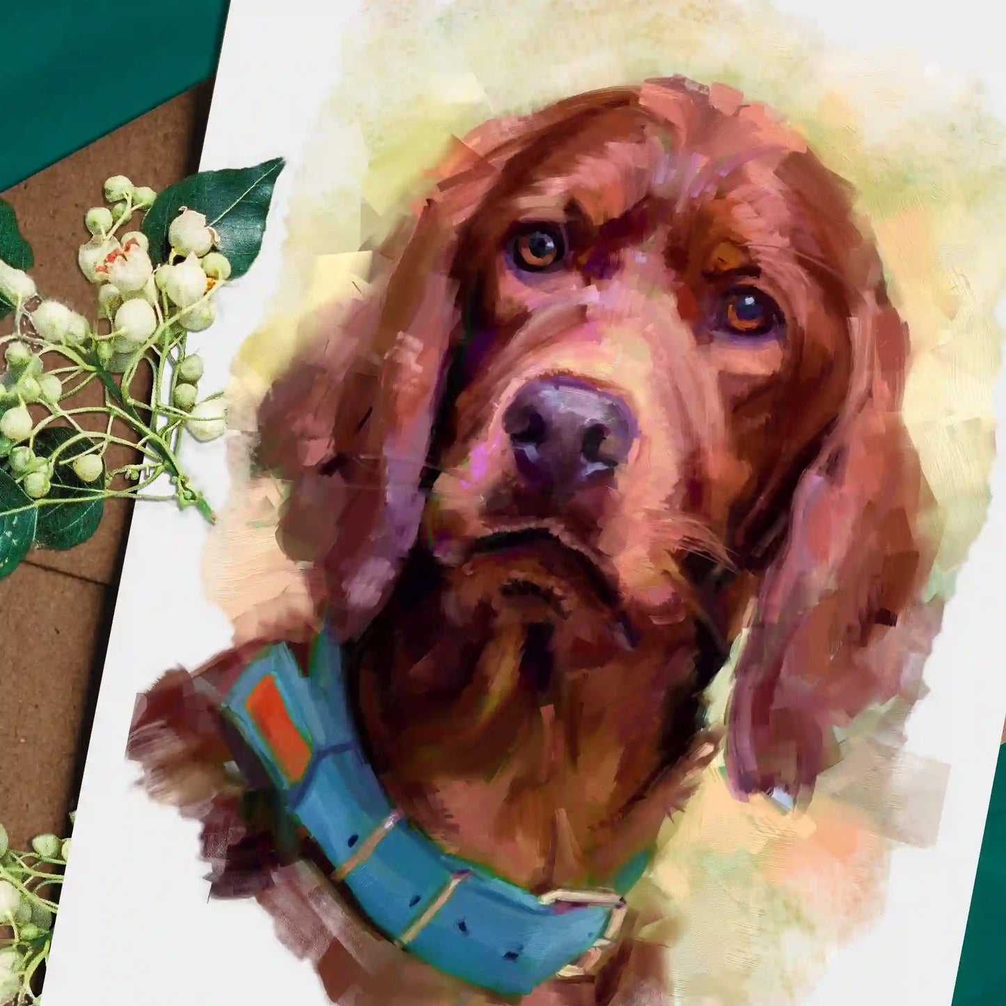 Irish Red Setter | Animal Print | Greetings Card
