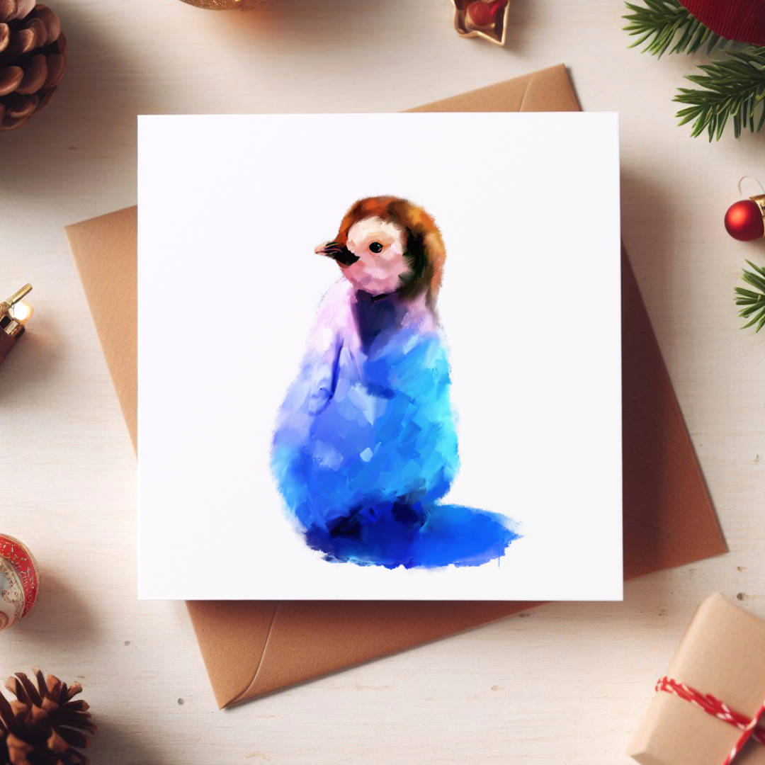 Winter Greeting Cards Featuring A Penguin, Envelopes Included
