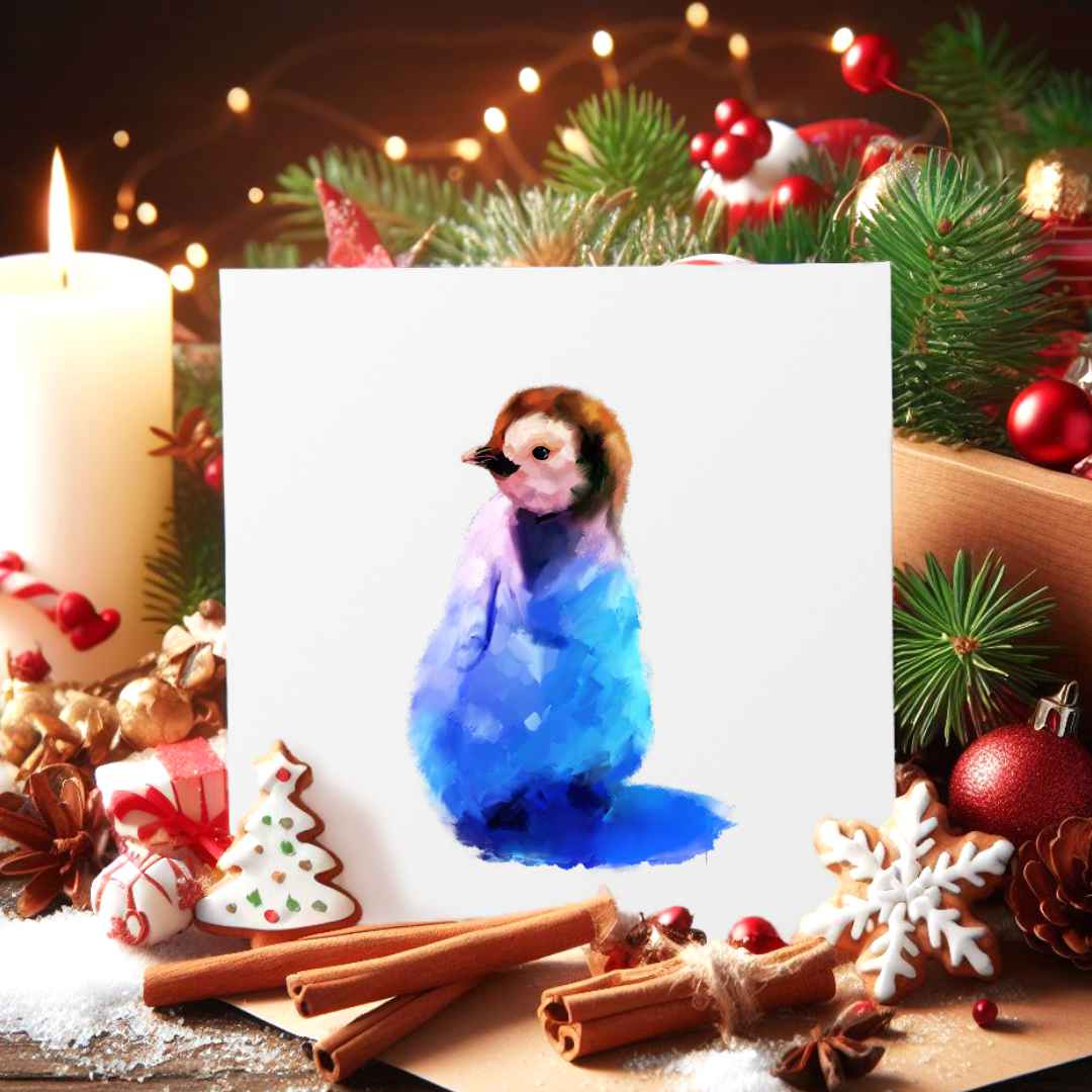 Winter Greeting Cards Featuring A Penguin, Envelopes Included