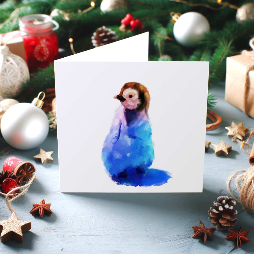 Winter Greeting Cards Featuring A Penguin, Envelopes Included