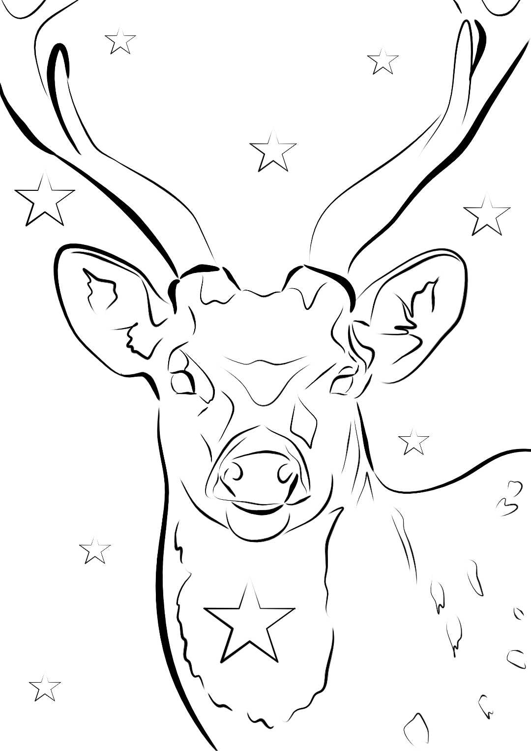 Startdeer colouring page