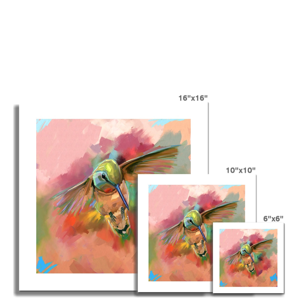 Colour Burst Hummingbird - Art Print