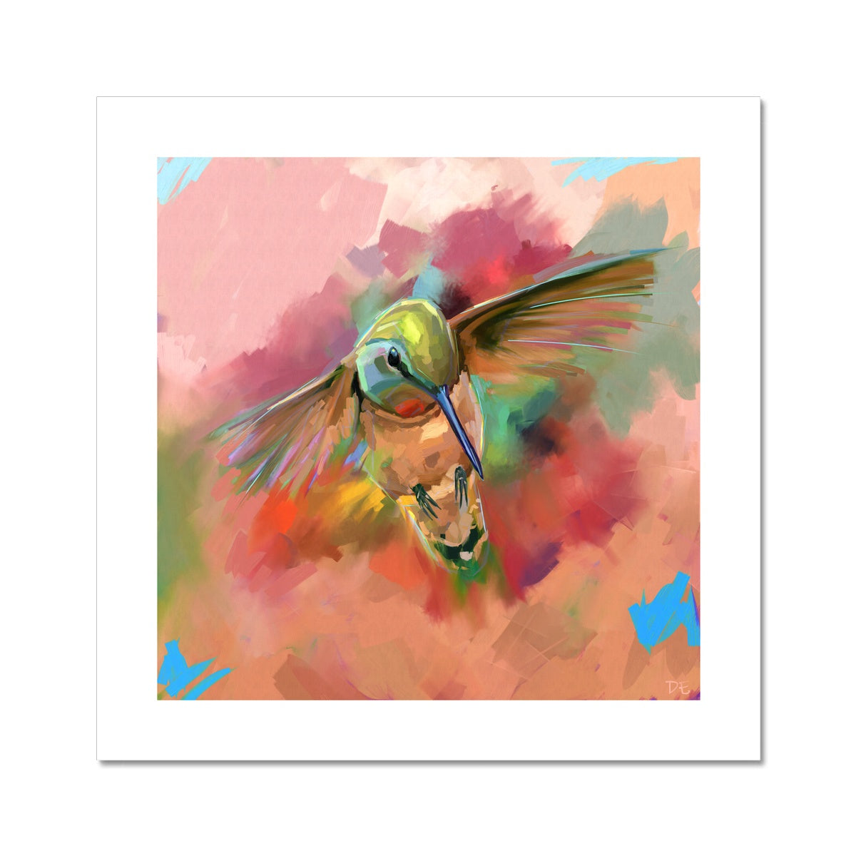 Colour Burst Hummingbird - Art Print